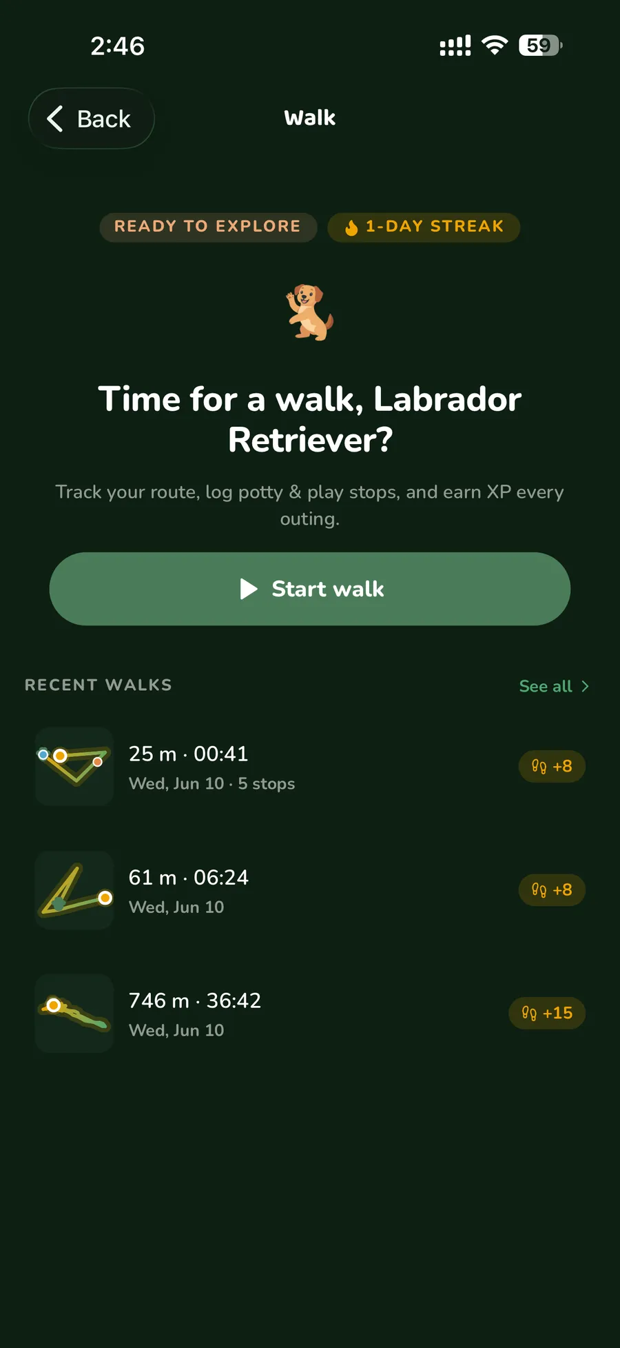 PawNature: A streak pointed at something worth doing anyway: walking your dog.